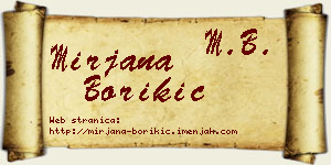 Mirjana Borikić vizit kartica